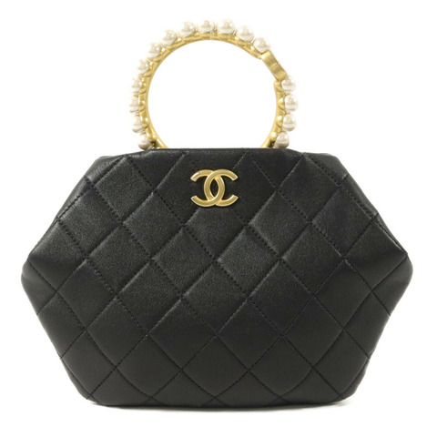 CHANEL 羊皮皮革Matelasse Handle手挽袋