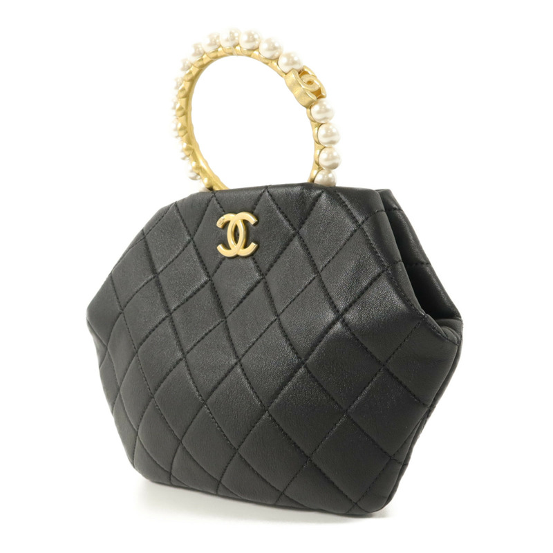 CHANEL 羊皮皮革Matelasse Handle手挽袋-2