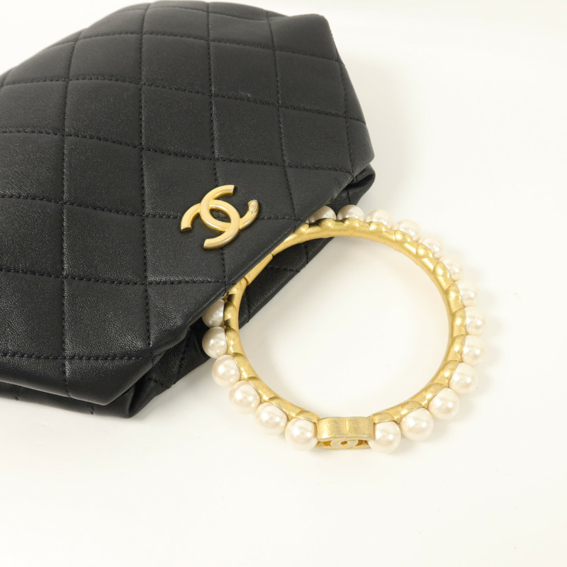 CHANEL 羊皮皮革Matelasse Handle手挽袋-7