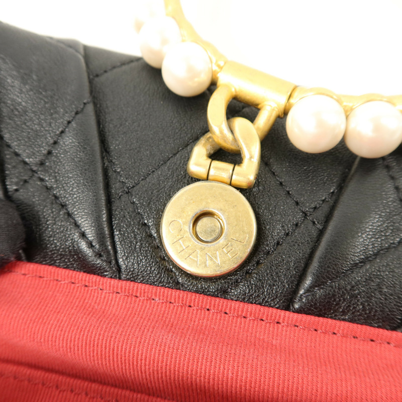 CHANEL 羊皮皮革Matelasse Handle手挽袋-10