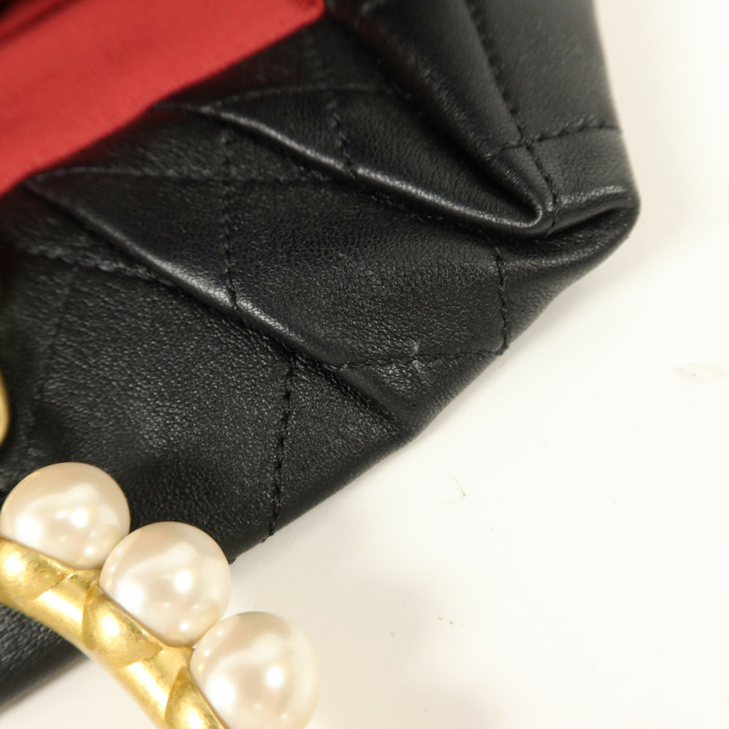 CHANEL 羊皮皮革Matelasse Handle手挽袋-19