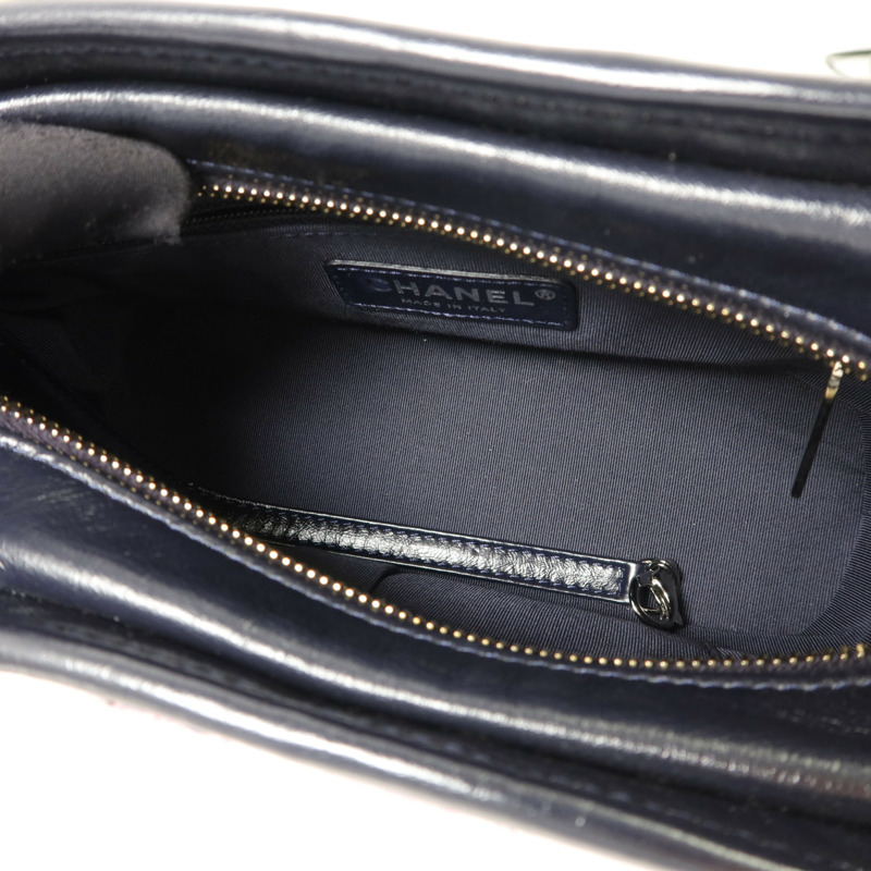 CHANEL 斜紋軟呢/牛皮皮革Gabrielle Small鏈帶肩背袋-4