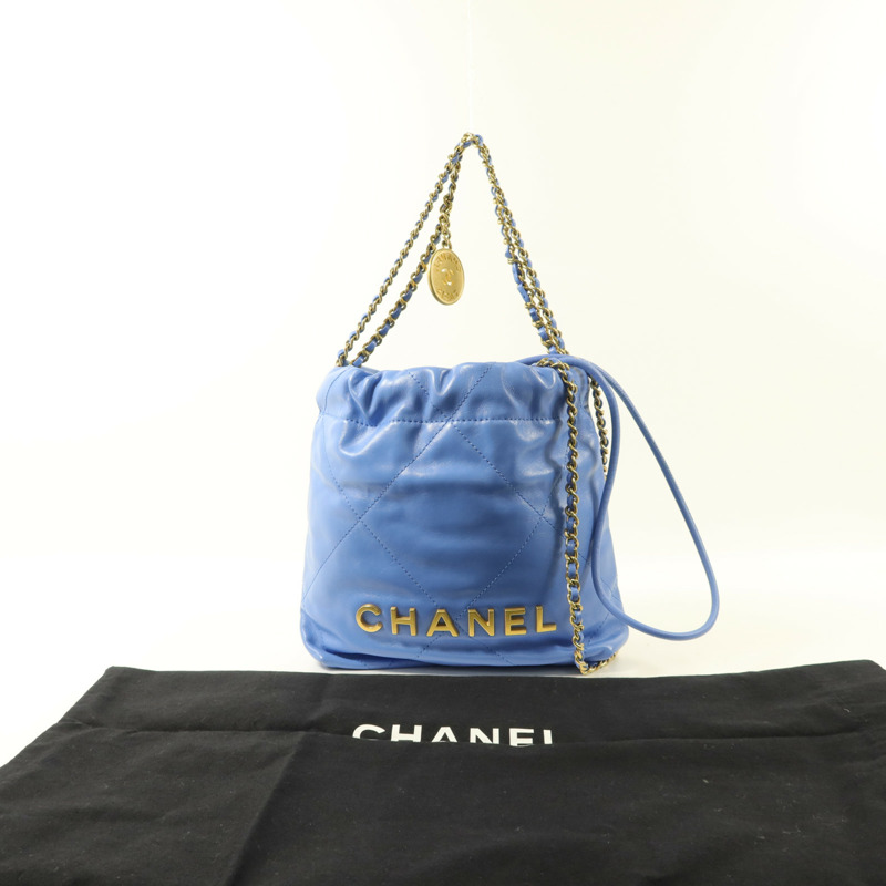 CHANEL 羊皮皮革Chanel 22 Mini手挽肩背兩用袋-8