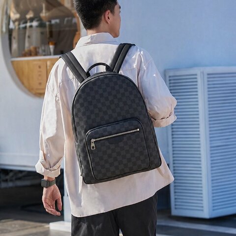 💥這必買 LV N41473 黑色棋盤格超帥後背包