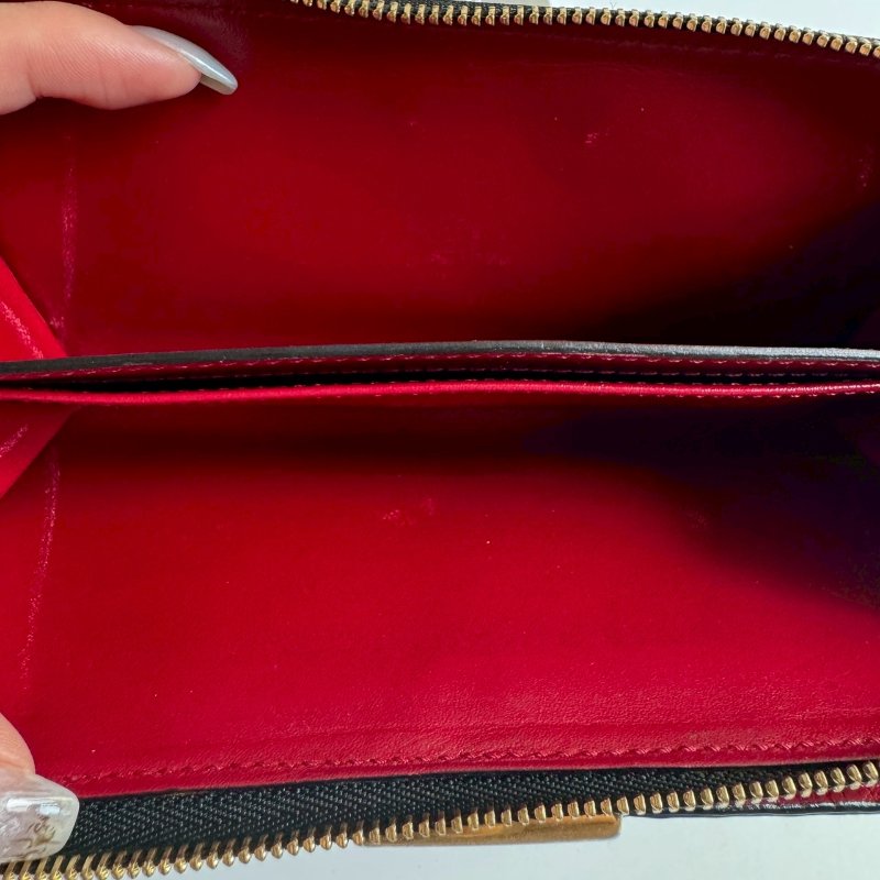 💫絕版款💥BURBERRY 紅色拼黑色拉鍊釦式長夾-16