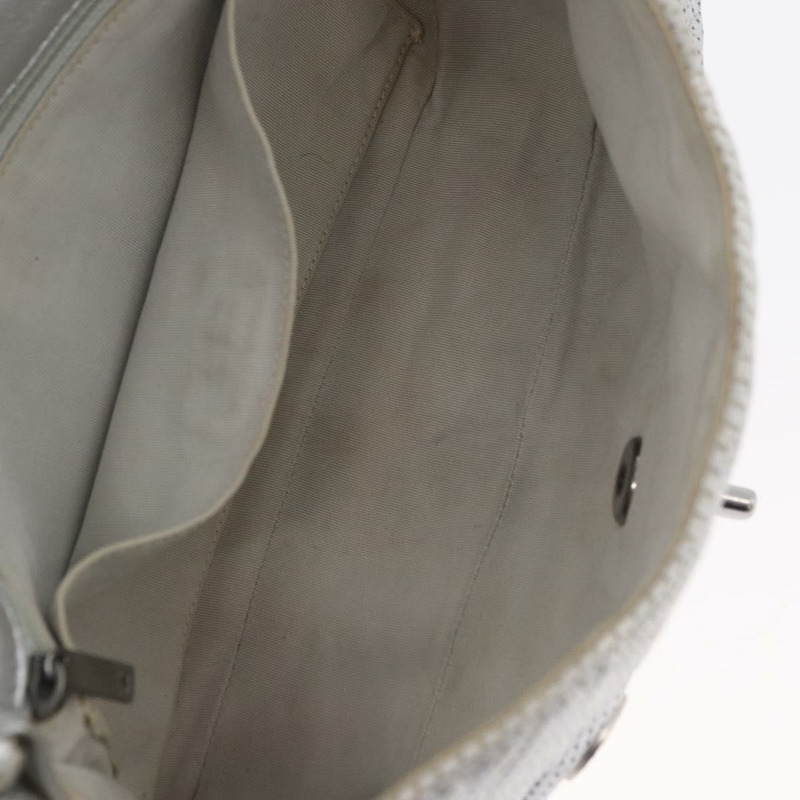 【日本直送】香奈兒 (CHANEL) 絎縫鏈條肩背包，銀色雙C標誌，附沖孔皮革，正品編號 ka3473SAM-10