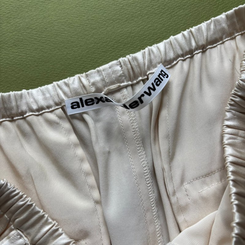 100% 絲質 ::Alexander Wang:: Tiger-embroidered Silk-satin Pyjama Shorts In Black 白色絲緞鯉魚刺繡睡衣短褲 S號-6