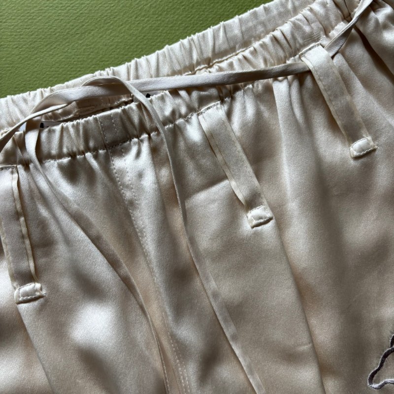 100% 絲質 ::Alexander Wang:: Tiger-embroidered Silk-satin Pyjama Shorts In Black 白色絲緞鯉魚刺繡睡衣短褲 S號-11