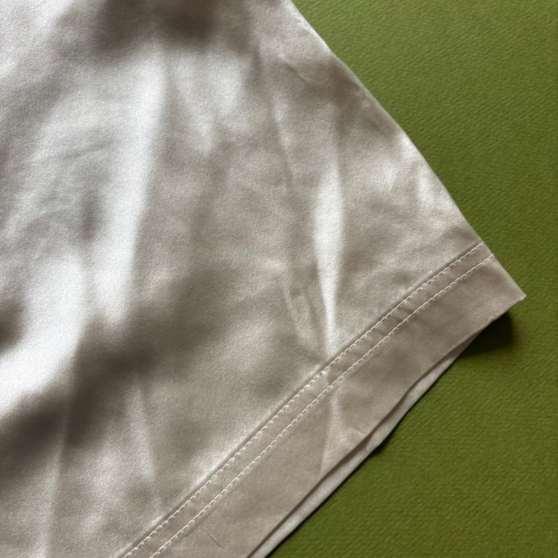 100% 絲質 ::Alexander Wang:: Tiger-embroidered Silk-satin Pyjama Shorts In Black 白色絲緞鯉魚刺繡睡衣短褲 S號-20