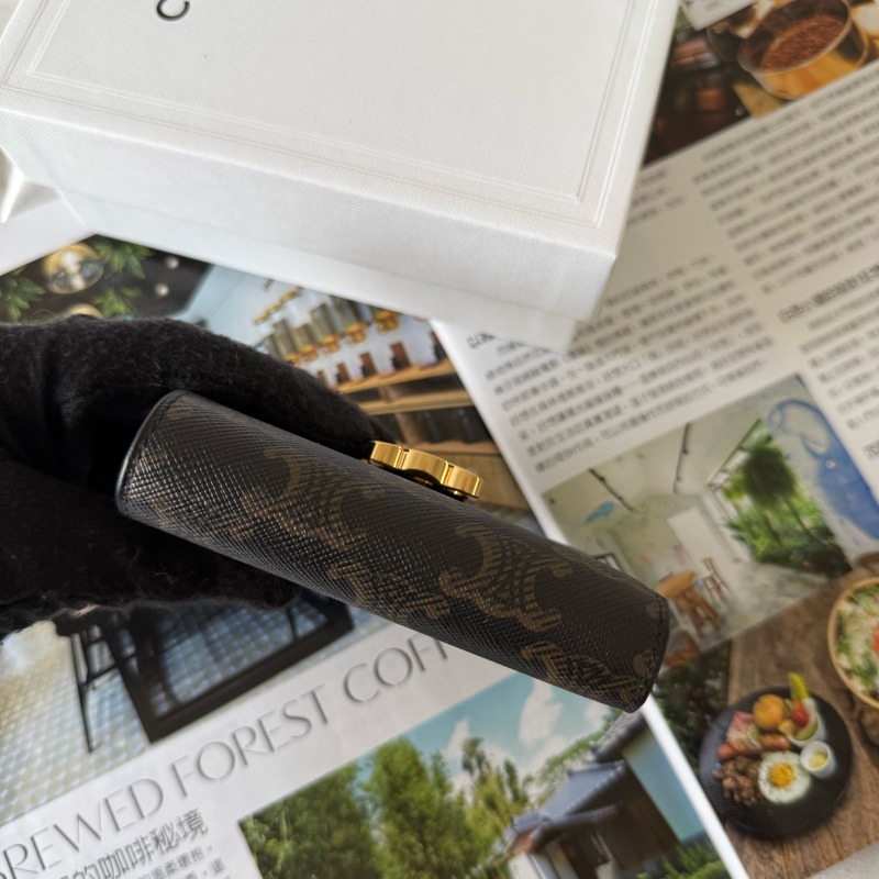 Nino 凱旋塗層帆布釦式三折短夾(棕褐色)-4