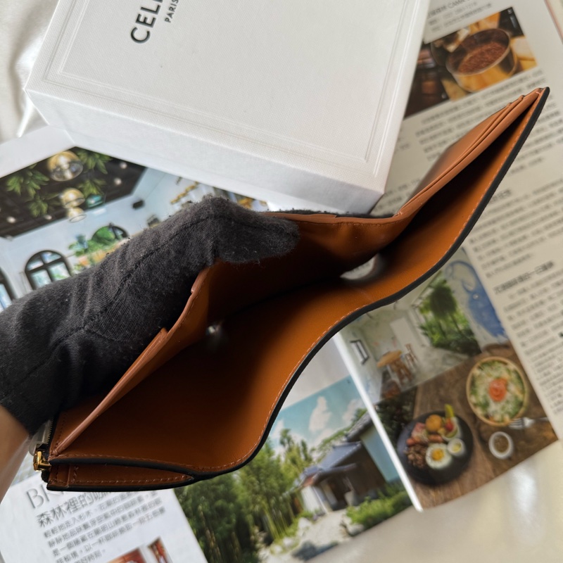 Nino 凱旋塗層帆布釦式三折短夾(棕褐色)-6