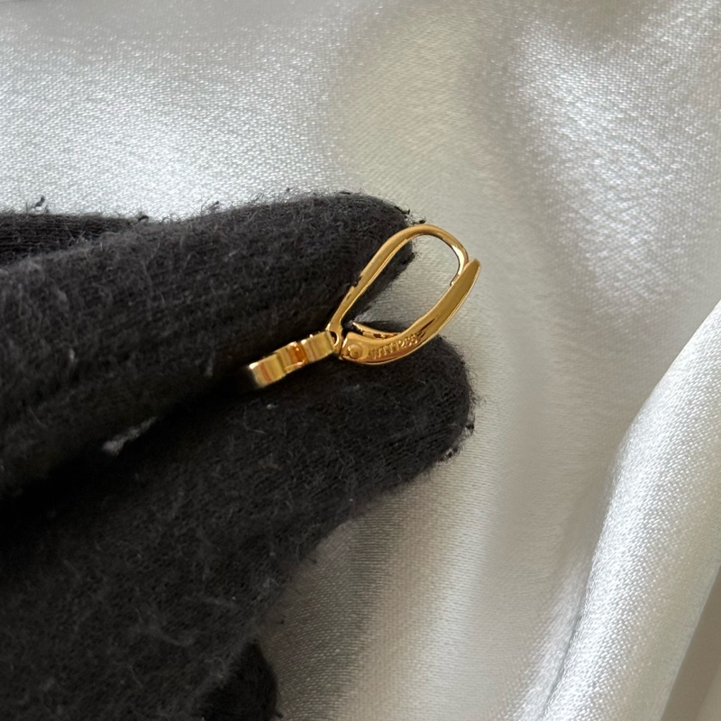 Triomphe 水晶凱旋造型垂墜針式耳環(金色)-6