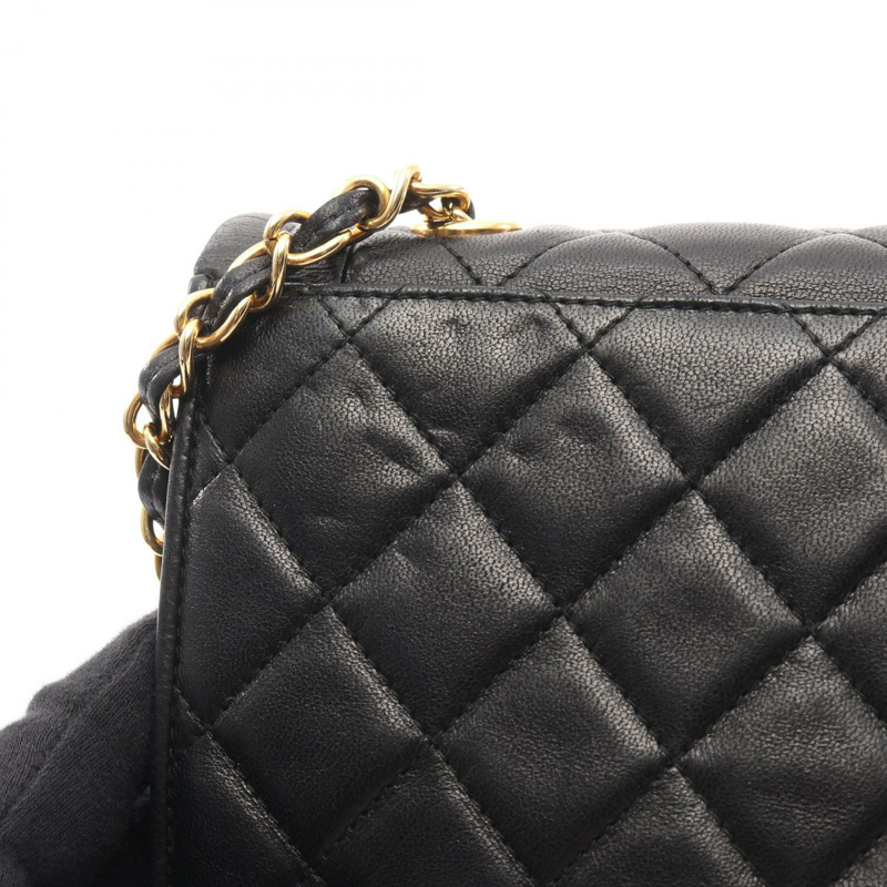 香奈兒 (CHANEL) 絎縫鏈條單肩包，流蘇羊皮，黑色，二手，女士，金色五金-7