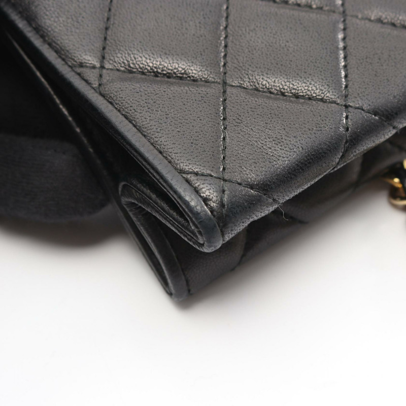 香奈兒 (CHANEL) 絎縫鏈條單肩包，流蘇羊皮，黑色，二手，女士，金色五金-8