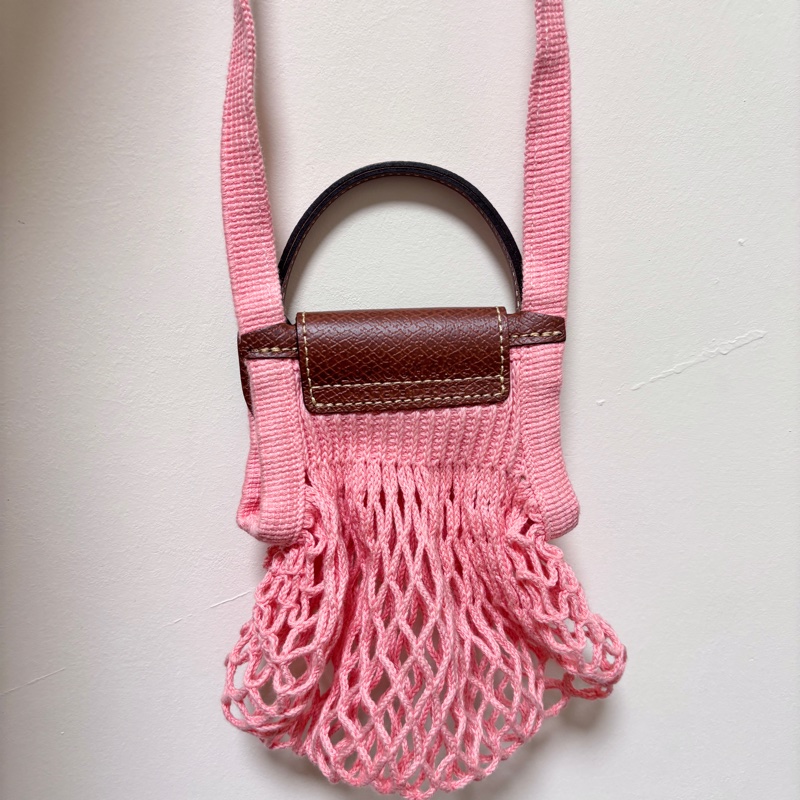 (Longchamp)LE PLIAGE FILET 斜揹袋 XS - 粉色-6