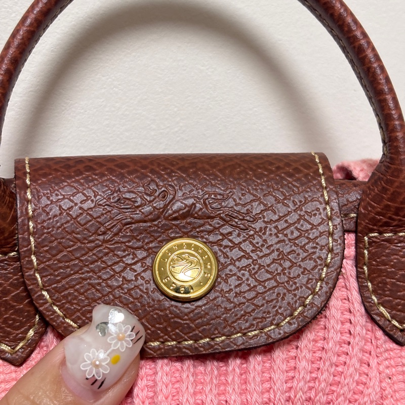 (Longchamp)LE PLIAGE FILET 斜揹袋 XS - 粉色-9