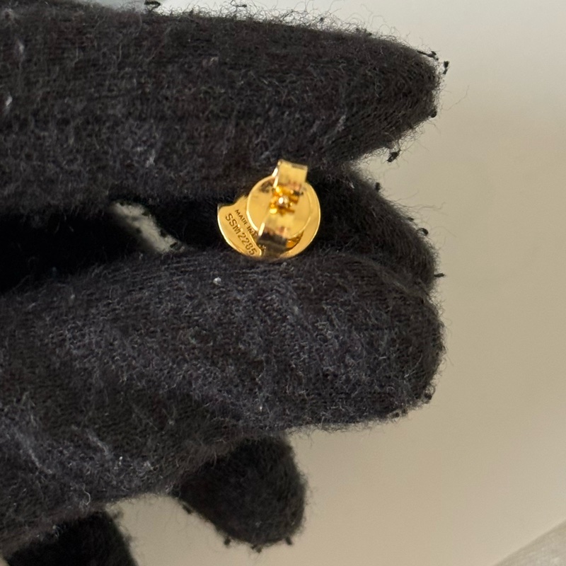 Triomphe 凱旋標誌及樹脂珍珠三件組耳環(金色/象牙白)-7