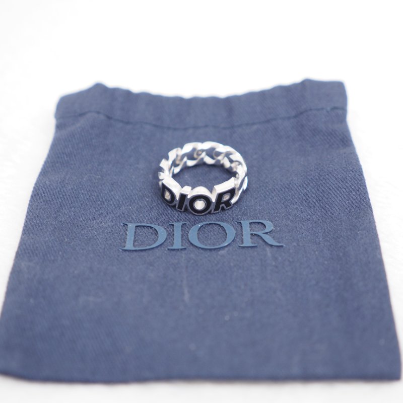 全新Dior 男裝銀色戒指-14