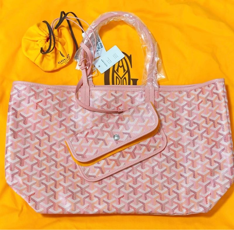 Goyard 限定櫻花粉saint louis pm中號tote托特包 尺寸約長34cm 寬15cm 高28cm-0