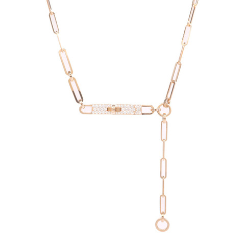 HERMES 18K玫瑰金Kelly Chaine Choker鑽石項鍊