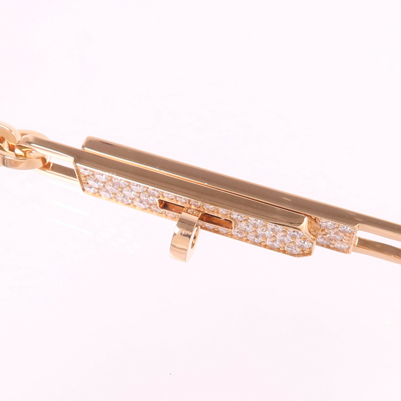 HERMES 18K玫瑰金Kelly Chaine Choker鑽石項鍊-5