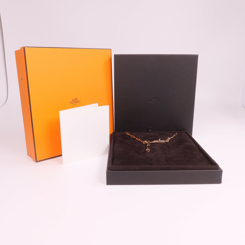 HERMES 18K玫瑰金Kelly Chaine Choker鑽石項鍊-6