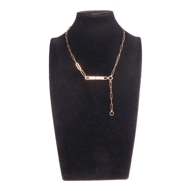 HERMES 18K玫瑰金Kelly Chaine Choker鑽石項鍊-7