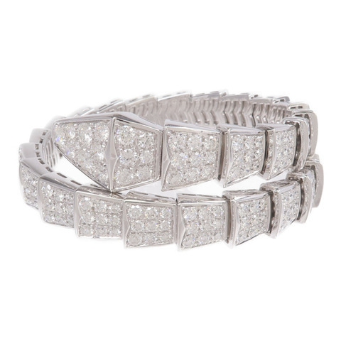 BVLGARI 18K白金Serpenti Viper Diamond Bracelet鑽石手鐲