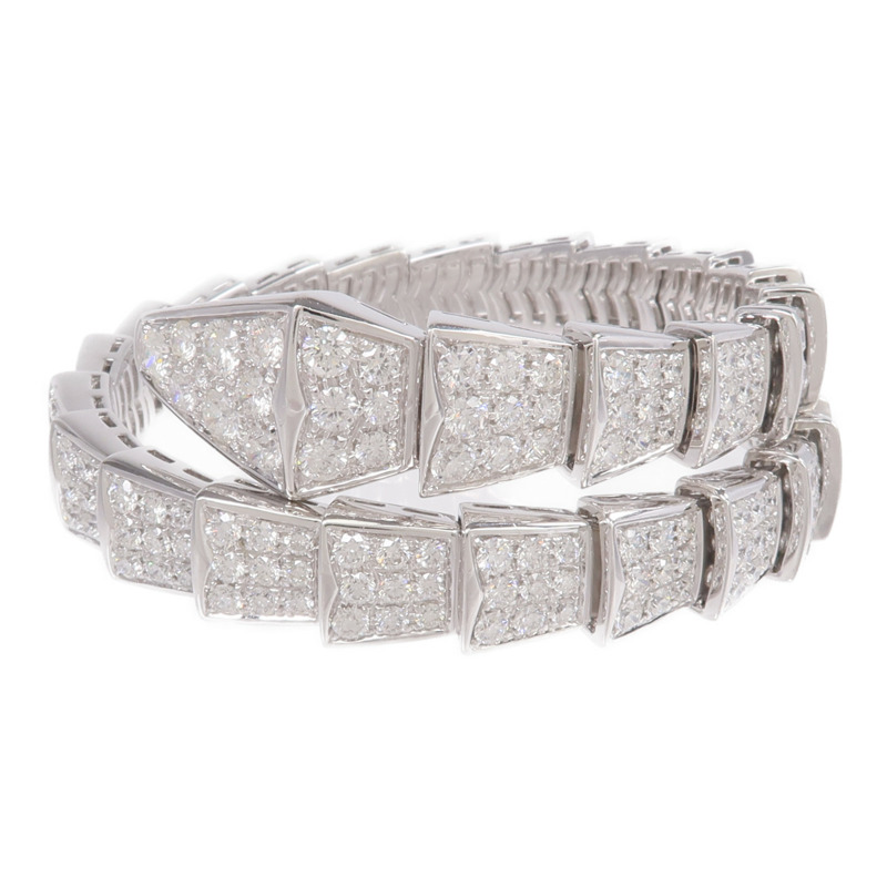 BVLGARI 18K白金Serpenti Viper Diamond Bracelet鑽石手鐲-0