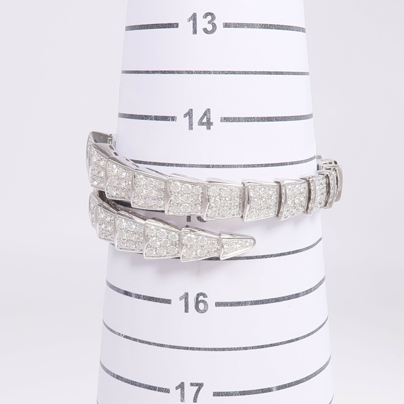 BVLGARI 18K白金Serpenti Viper Diamond Bracelet鑽石手鐲-6