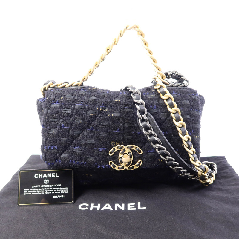 CHANEL Tweed Chanel 19手挽肩背兩用袋-9