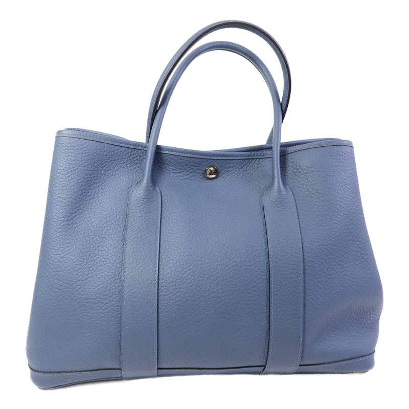 HERMES Country皮革Garden Party PM手挽袋Bleu Tempete-1