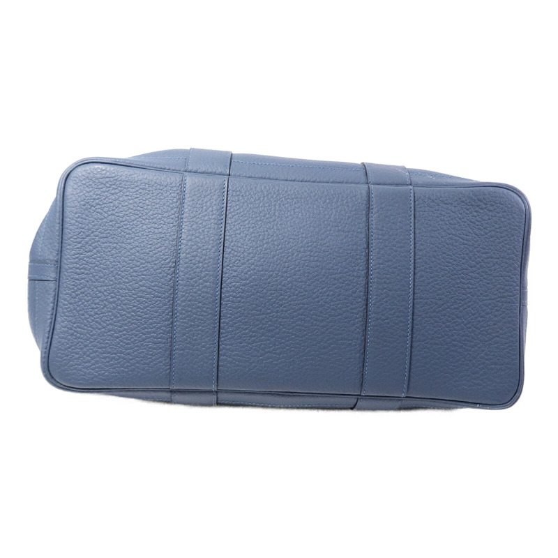 HERMES Country皮革Garden Party PM手挽袋Bleu Tempete-3