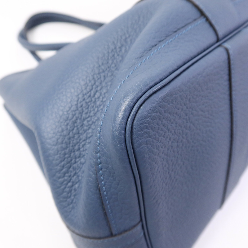 HERMES Country皮革Garden Party PM手挽袋Bleu Tempete-11