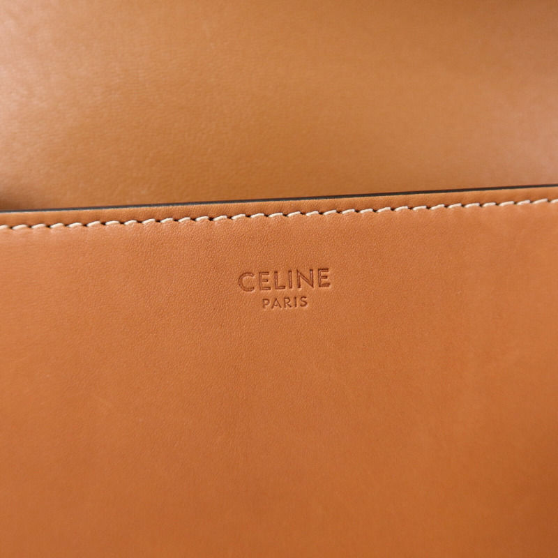 CELINE 牛皮皮革Miedium Chain Maillon Triomphe鏈帶肩背袋-5