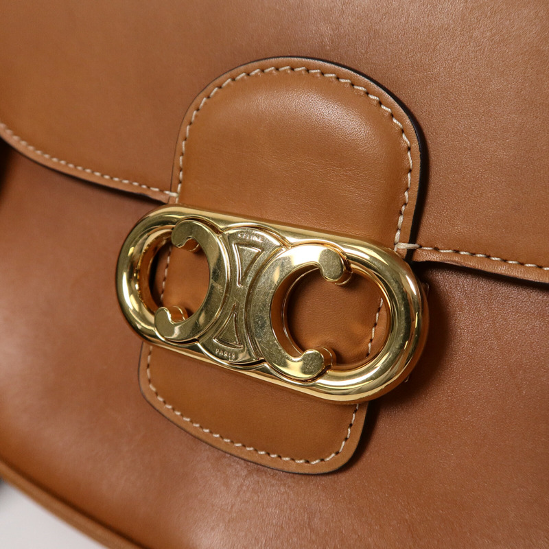 CELINE 牛皮皮革Miedium Chain Maillon Triomphe鏈帶肩背袋-6