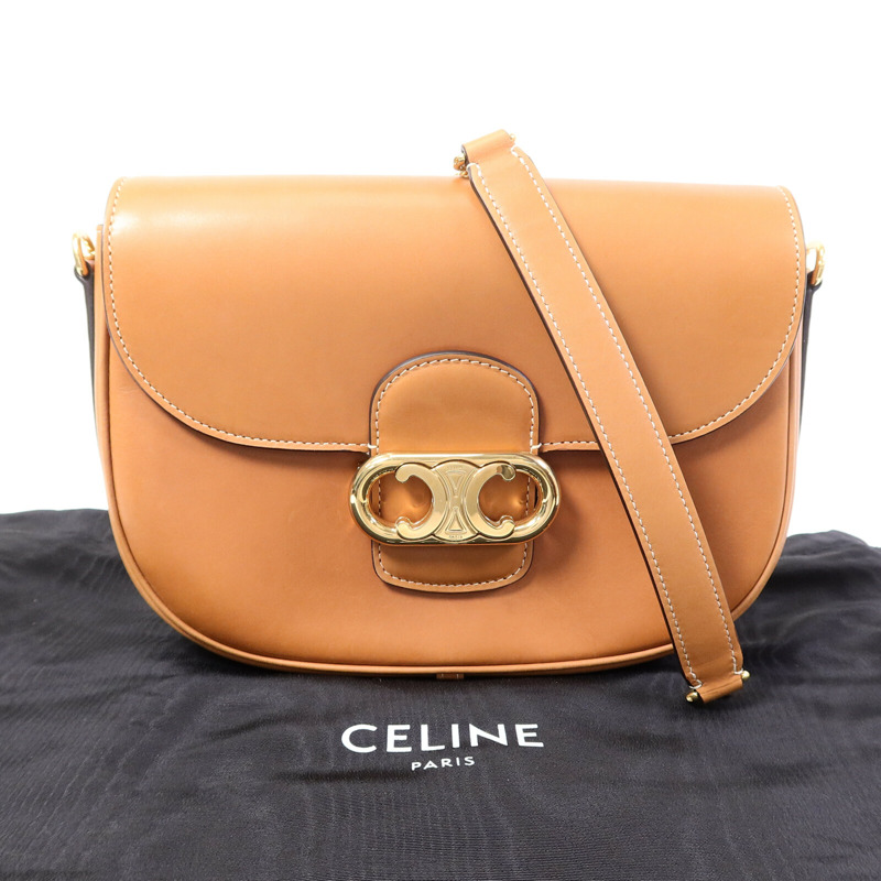 CELINE 牛皮皮革Miedium Chain Maillon Triomphe鏈帶肩背袋-9