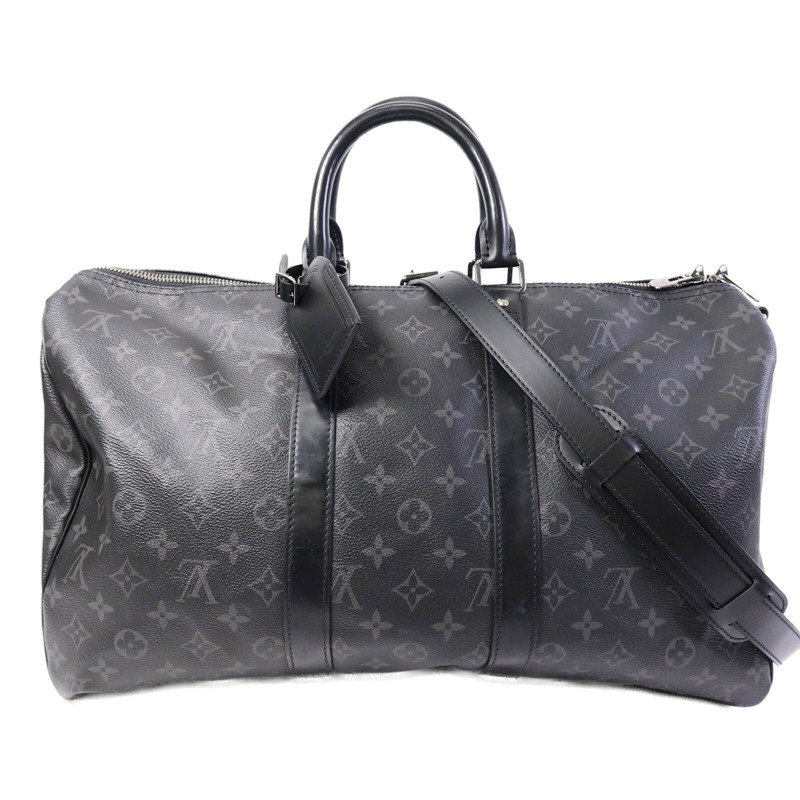 LOUIS VUITTON Monogram Eclipse Keepall 45 Bandoulie手挽肩背兩用袋-0