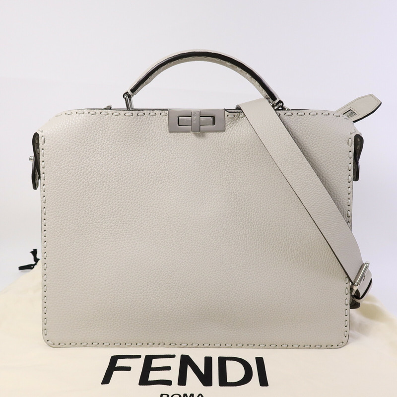 FENDI 牛皮皮革Medium Peekaboo手挽肩背兩用袋-9