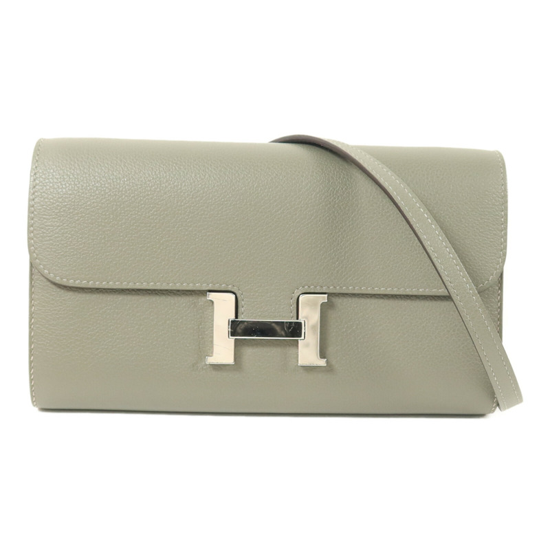HERMES Evercolor皮革Constance To Go肩背袋Gris Meyer-0