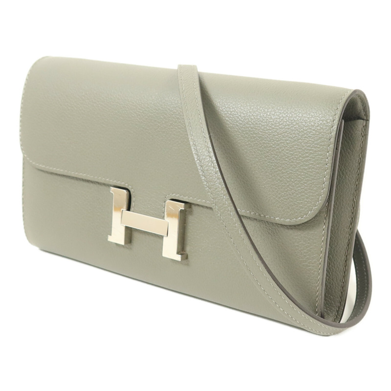 HERMES Evercolor皮革Constance To Go肩背袋Gris Meyer-1