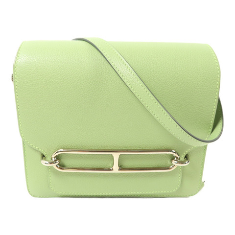 HERMES Evercolor皮革Mini Roulis肩背袋Vert Criguet