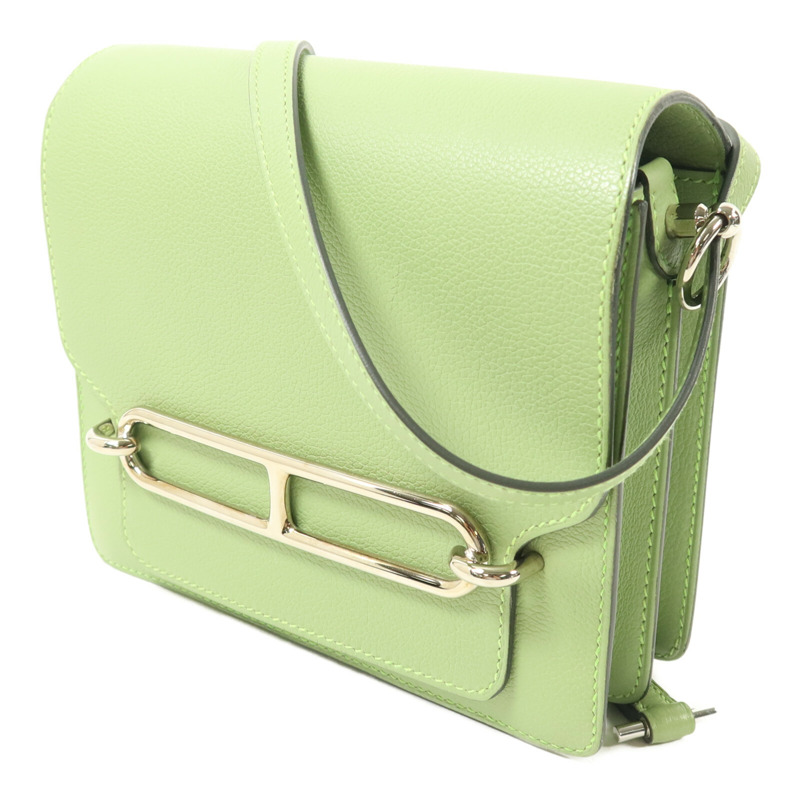 HERMES Evercolor皮革Mini Roulis肩背袋Vert Criguet-1