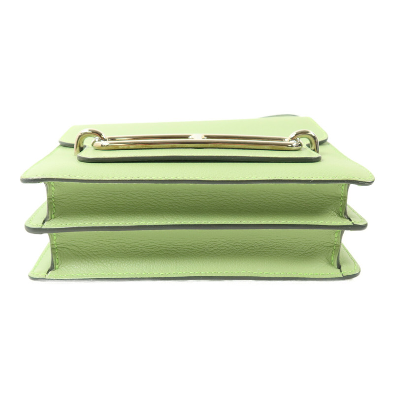 HERMES Evercolor皮革Mini Roulis肩背袋Vert Criguet-3