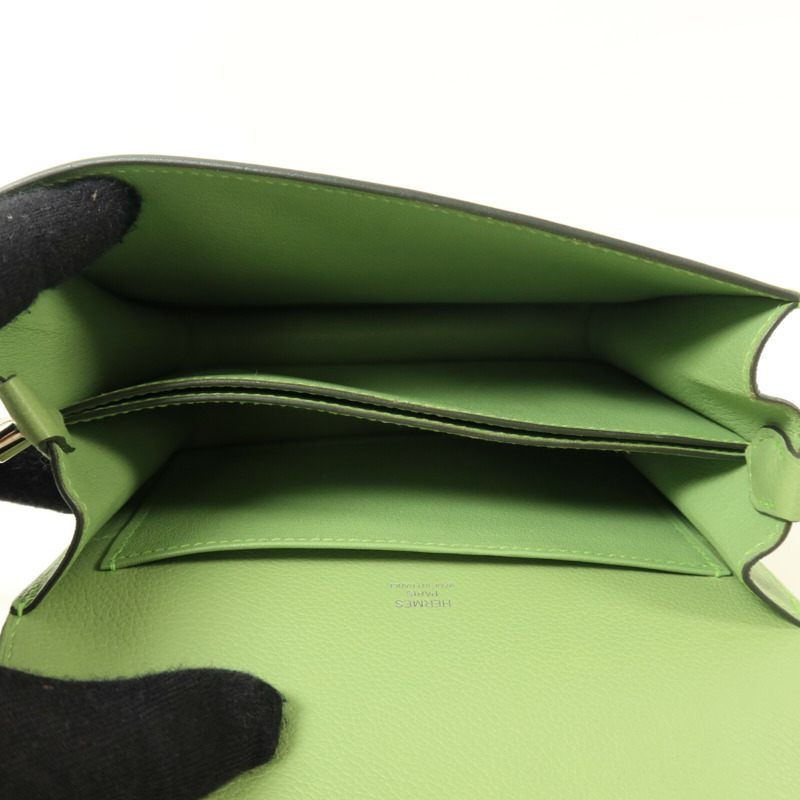 HERMES Evercolor皮革Mini Roulis肩背袋Vert Criguet-4