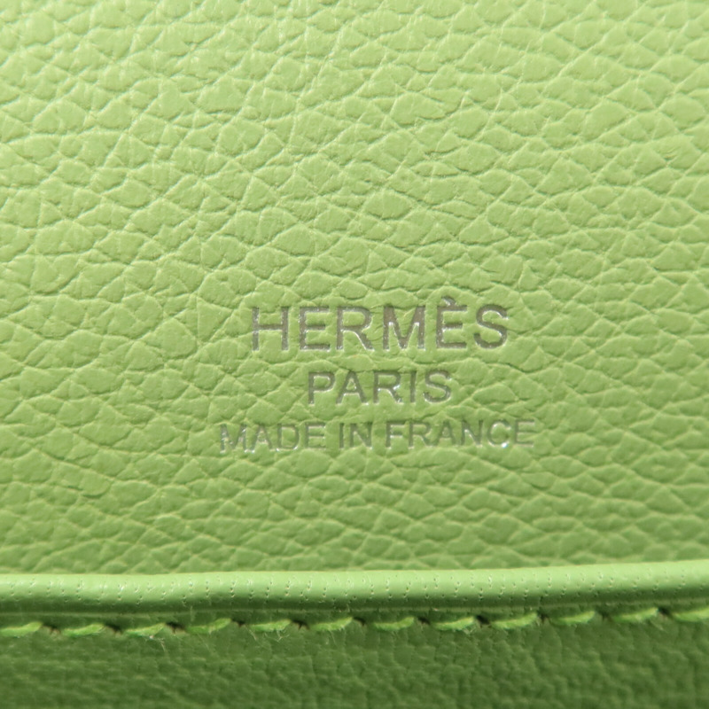 HERMES Evercolor皮革Mini Roulis肩背袋Vert Criguet-5