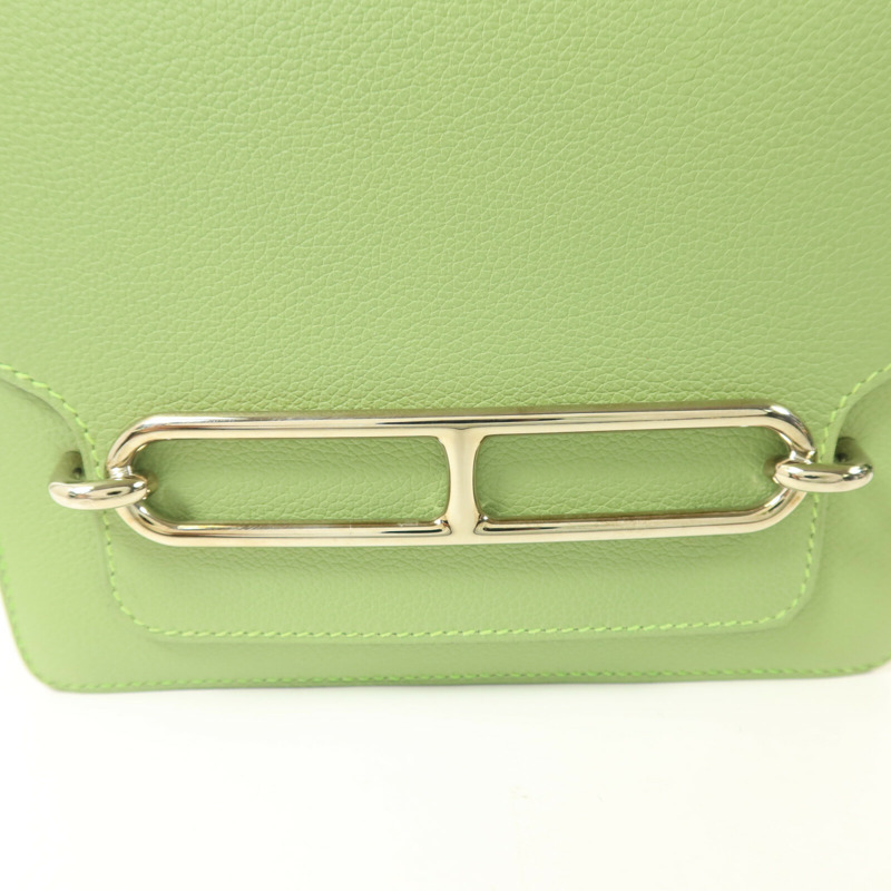 HERMES Evercolor皮革Mini Roulis肩背袋Vert Criguet-7