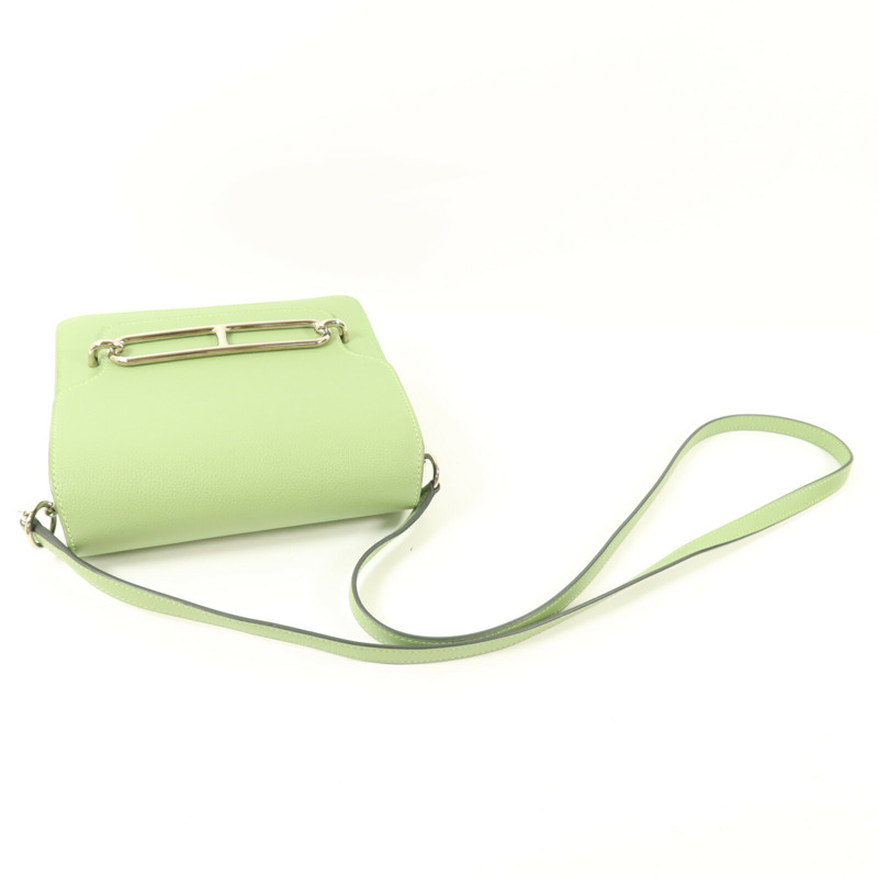 HERMES Evercolor皮革Mini Roulis肩背袋Vert Criguet-8