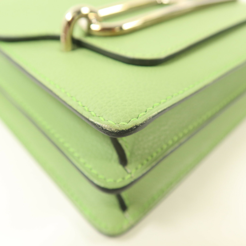 HERMES Evercolor皮革Mini Roulis肩背袋Vert Criguet-10