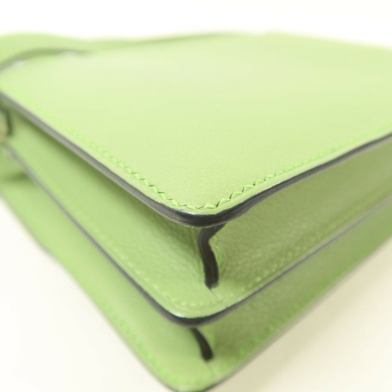 HERMES Evercolor皮革Mini Roulis肩背袋Vert Criguet-12